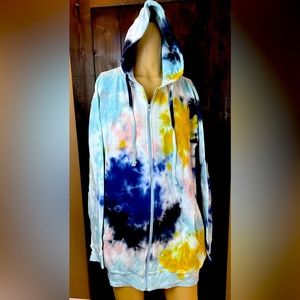Men’s Hoodie, King Size, Tied dyed 4X, Full zip up
